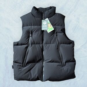 NEW Snow Peak Black Puffer Vest From Korea with Zipper Pockets Sz Large